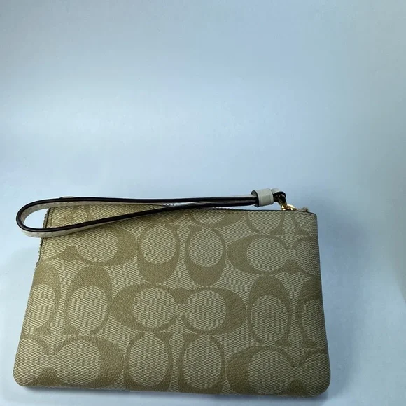 Coach Wristlet Corner Zip  In Signature Canvas - Picture 6 of 10